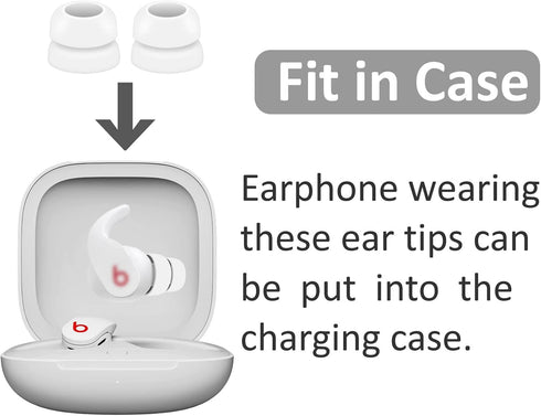 6 Pairs Double Flange Ear Tips - Compatible with Beats Fit Pro, S/M/L Replacement Silicone Wing Eartips
