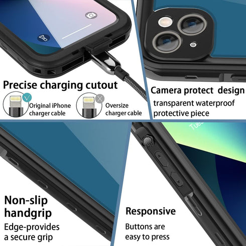 AICase Waterproof Case for iPhone 13 Mini, Snowproof Dustproof Shockproof IP68 Certified Full Body Protection