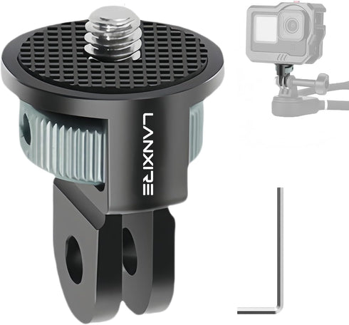 LANXIRE Laxnire Action Camera Mount Adapter with 1/4" Screw, Aluminum Alloy Camera Tripod