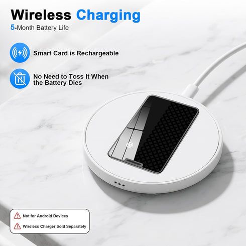 Trendia IP68 Compatible with AirTag Wallet Tracker, Smart Card Finder, Apple MFi Compatible (iOS Only), App Controlled