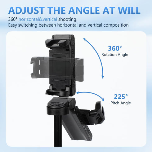 Luvandier JC-25 3-in-1 Mini Selfie Stick Tripod, Floor-Standing Quadripod for Taking Photos, with Detachable Embedded