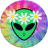 PopSockets Swappable PopGrip - Cute Alien Face Head Hippie Flower Crown Rainbow Tie Dye