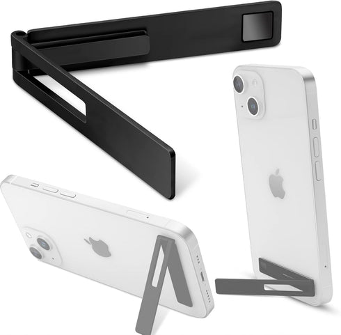 Mini Phone Kickstand, Folding Invisible Portable Metal Cell Phone Stand Holder for Desk, Compatible with All Cellphones