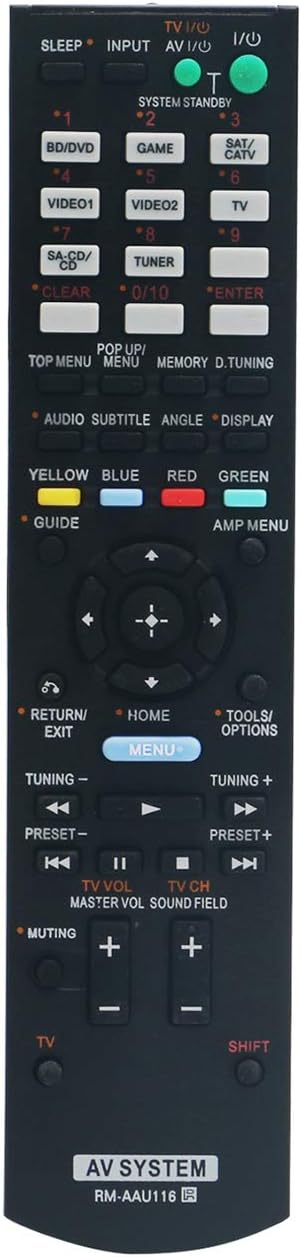 RM-AAU116 Replacement Remote Control for Sony AV Receiver STR-DH710, STR-DH520, STR-DN850, STR-DH830, STR-DH750,