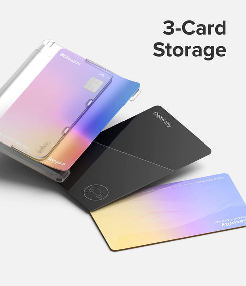 Ringke Side Slot Card Holder for Phone Case, Business Card Holder for Women, Men, ID Credit Card Holder Stick on, Phone Wallet Compatible with iPhone, Galaxy, and Pixel - Clear Mist
