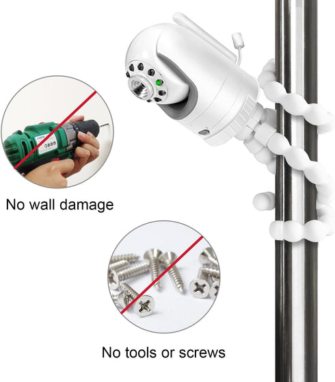 AISVAN DXR-8 DXR-8 Baby Monitor Mount, Tripod Camera Holder for Infant Optics and Pro, Flexible Crib Mount, White