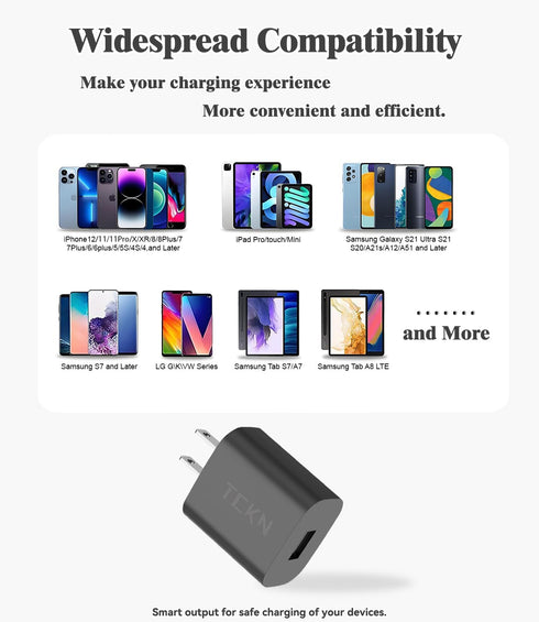 TCKN 5V 2A 2Pack) USB Wall Charger Power Adapter for iPhone, iPad, Samsung, Tablet, iPod, Kindle and More (Black
