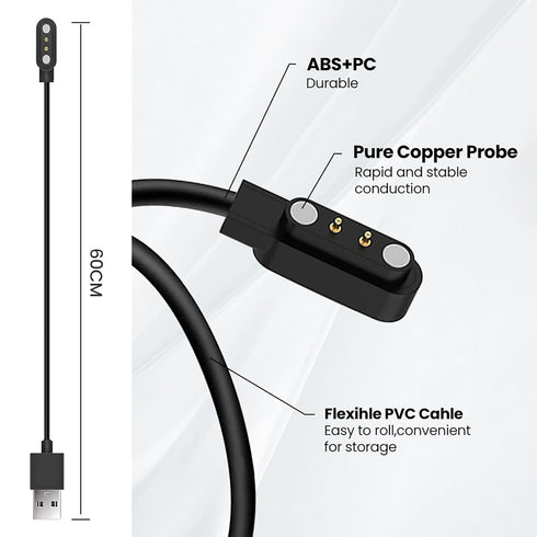 E ECSEM Charging Cable Compatible for Tiunua Dog Bark Collar, High Speed Magnetic Replacement USB Charger Cord fits for Tiunua Smart Barking Collar Accessories