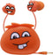 Kids Earbuds with Storage Case, Wired 3.5mm In-Ear Headphones with Mic, Lovely Gifts for School Girls and Boys (Orange)