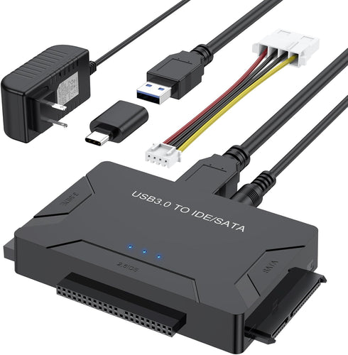 FEMORO Hard Drive Reader IDE SATA to USB 3.0 Adapter, External Data Recovery Converter Kit for IDE Drive and SATA