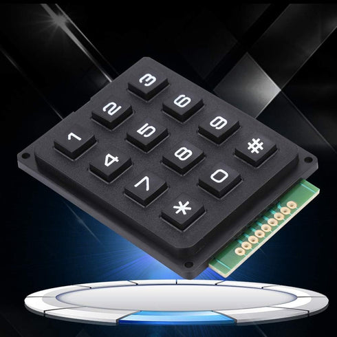 3x4 Mini Universal Keypad Module for Single Chip Microcontroller, 12 Keys Portable External Keypad, Numeric Keypad Module for Projector Controller