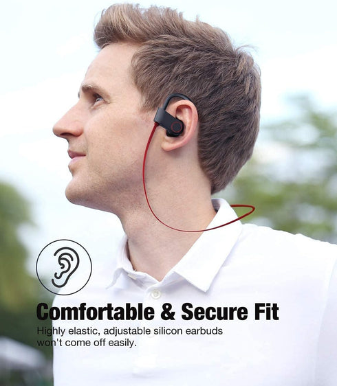 Otium Bluetooth Headphones - Wireless Earbuds IPX7 Waterproof Sports Earphones with Mic, 15 Hour Battery