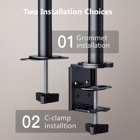 ErGear Dual Monitor Desk Mount, Heavy Duty Adjustable Arm for 2 Screens up to 32 Inches