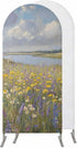 Jnbasdffb Spring Floral Wedding Arch Cover, Stretchy Spandex Arch Backdrop Stand Covers 7.2