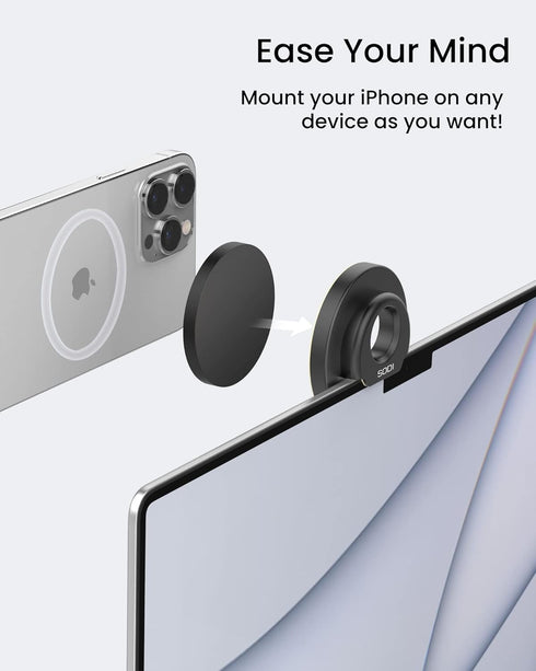 SODI Continuity Camera Mount for Desktop Monitor & iMac, Adjustable Magnetic Stand for iPhone