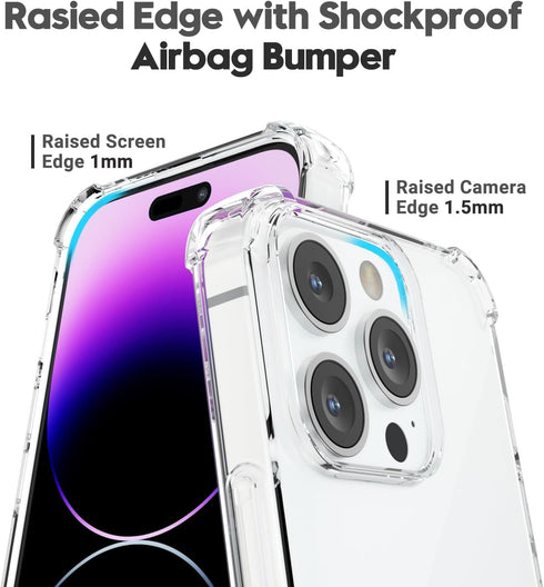 iPhone 14 Pro Max Case, Clear Transparent Jelly Protective Silicone Phone Case, Thin Slim Fit Soft TPU Shockproof,