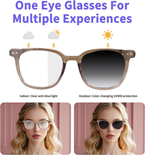 Tulbeys Smart Glasses for Women Men, Bluetooth Glasses with Photochromic Lenses, Touch Control Voice Assistant