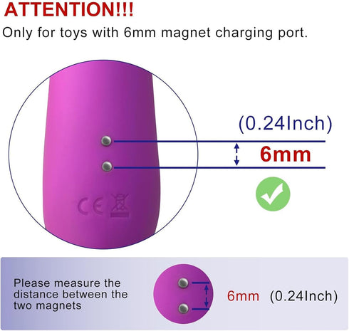 Magnetic USB DC Charger Cable 2.7ft Replacement Charging Cord for Rechargeable Toys, Massagers, Electric Toothbrush