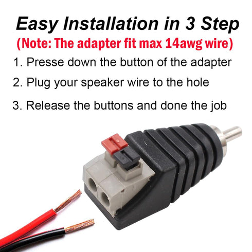 Speaker Phono Wire Cable to Audio Male Female RCA Connector Adapter Plug Jack 10 Pack (5 Male and 5 Female)