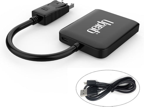 uptab DisplayPort to Dual DisplayPort Adapter 8K Multi Monitor Splitter, Converter Multi-Stream Transport (MST) Hub