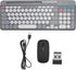 Keyboard Mouse Set, Dual Mode Bluetooth Combo with Vintage Round Keycaps for Gaming