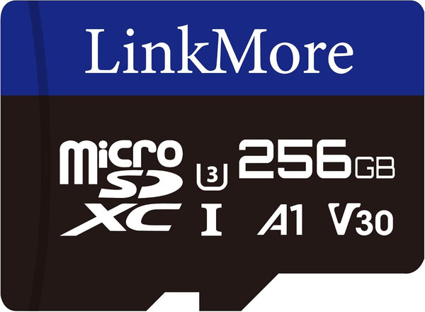 LinkMore XV13 256GB MicroSD Memory Card, MicroSDXC A1 UHS-I U3 V30 Class 10,