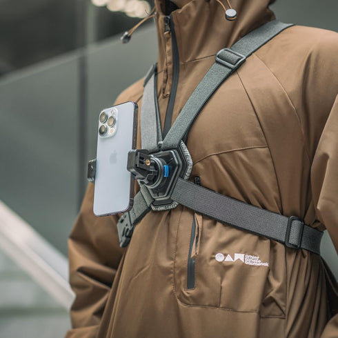 Mobile Phone Chest Strap Harness Mount, Adjustable Holder for VLOG/POV, Balance Stability and Comfort