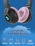 Unicorn Bluetooth Headphones for Girls, Foldable Light Up Kids Wireless Headphones for Toddlers, Birthday Gifts (Black)