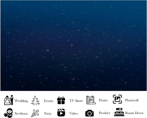 LidyMini 8x8ft Fabric Dark Blue Sparkle Glitter Backdrop Shiny Night Light Bokeh Background Festival Event Party