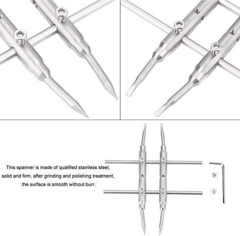Professional Camera Lens Spanner Wrench, Double Head Arc Design, Repair Opening Tool for DSLR Camera Lens