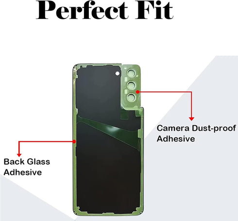 Galaxy S21 Ultra Back Glass Replacement for Samsung G998U, Housing Door Cover with Camera Glass Lens and Repair Tools