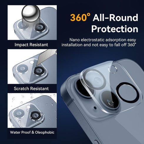 Vipsent 15 14 6.1" 15 14 6.7" ,9H 3-Pack Camera Lens Protector for iPhone / iPhone iPhone Plus/iPhone Plus Tempered