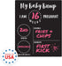 My Baby Bump Pregnancy Timeline Dry Erase Sign - 10" x 12" Black Sign for Monthly Milestone New Mom Photo Prop