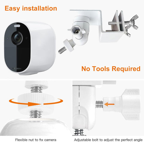 Gutter Mount for Eufy, Wyze, Google Nest, Arlo, Compatible with Any Security Camera and Solar Panel with 1/4 Screw