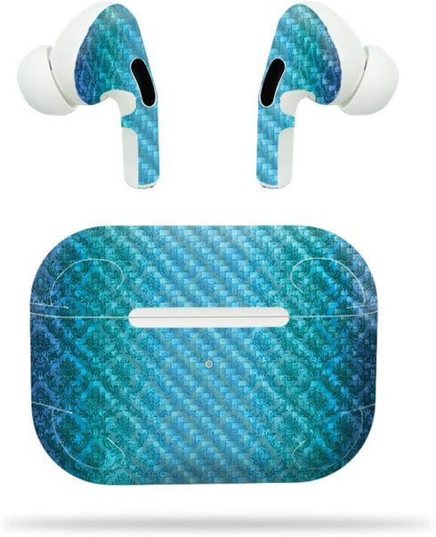 MightySkins Carbon Fiber Skin for Apple Airpods Pro - Antique Purple | Textured Carbon Fiber Finish | Easy to Apply,