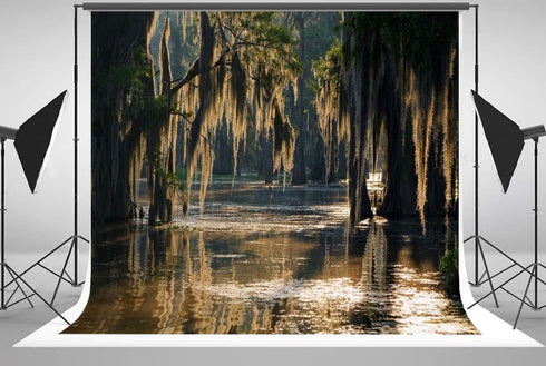7x5ft Swamp Landscape Water Jungle Trees Woodland Forest Rainforest Backdrop Party Photography Studio Background