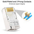 RJ45 Connectors, 50PCS Shielded Pass Through Connector, Cat 6 Gold Plated 3 Prong 8P8C with 50PCS Strain Relief Boots