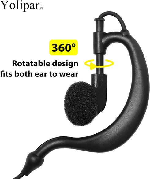 CLS1110 CLS1410 Earpiece with PTT Mic, Compatible with Motorola Radio CP200 GP300 GP2000 Walkie Talkie, Single-Wire