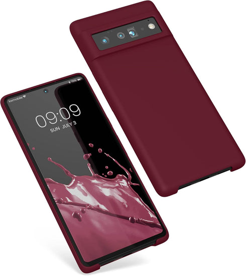 kwmobile TPU Silicone Case Compatible with Google Pixel 6 Pro - Soft Finish Phone Cover in Rhubarb Red