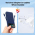 Portable Charger for iPhone, Built-in Cables and Wall Plug, 13800mAh Fast Charging USB C Power Bank, Blue