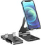 YOSHINE Upgraded Phone Stand for Desk, Adjustable Foldable Aluminum Holder for All iPhone Smartphones and iPad Tablets