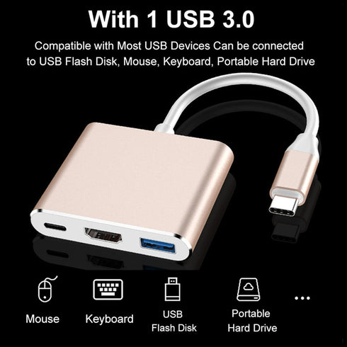 ciciglow 3 1 5Gbps 3.0/4K Laptop USB C to HDMI Video Adapter, in Multi Port USB C Hub, Docking Station with USB