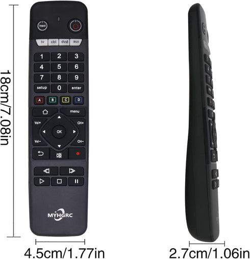 MYHGRC Universal Remote for All TVs/DVD/Blu-ray Player/VCR/Combo/CBL/Audio Streaming Media Player and More