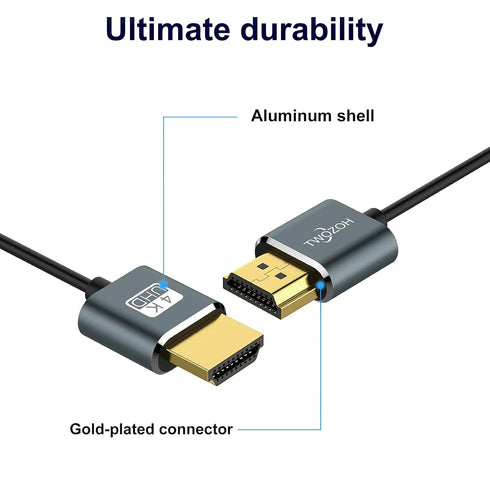 Twozoh 4K 1FT 5 Pack, 2.0 4K/60HZ 18gbps PS5, PS4, Slim HDMI Cable Ultra Thin & Flexible Skinny HDMI to HDMI Cord