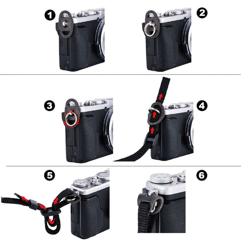 2 Pairs Camera Strap Eyelet Split O Ring & Leather Cover Piece for Leica Q3 A6700 A6600 A6500 A6400 A6300 A6100 A6000 A7RIV A7RIII A7II A7S A9 X-E4 X-T4 X-T3 X-T30 X-Pro3 X-S10 X100V Z7II Z6II Z5 Z50