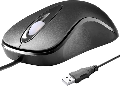 Mofkirg Classic Wired Office Mouse Ergonomic USB Optical 3-Button 1000 DPI Comfortable Durable