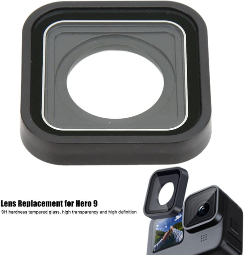Lens Replacement for Hero 10, Portable Action Camera HD UV Glass Cover for Hero 9 10 Black Accessories