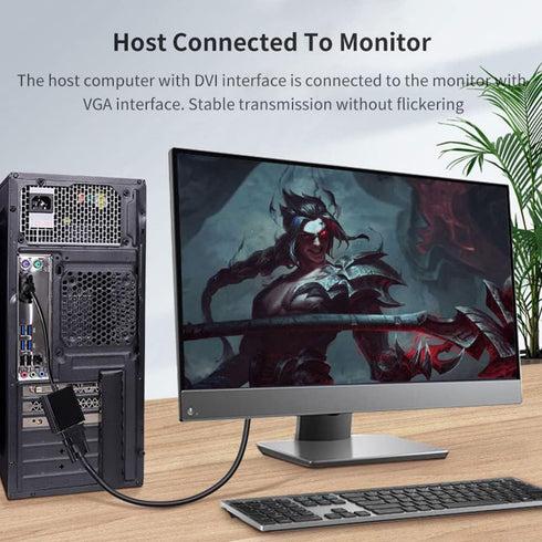 DVI to VGA Adapter, DVI 24+5 to VGA Cable Adapter, DVI Male to VGA Male Converter for PC Monitor