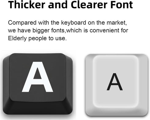 MIKUSO Large Print Computer Keyboard,High Contrast Big Letter Keyboard for Seniors Visually Impaired Low Vision,Laser