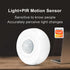 WENGART FH400A,Tuya App,2.4GHz WiFi Light PIR Motion Sensor Combines Human Motion Detection and Light Intensity